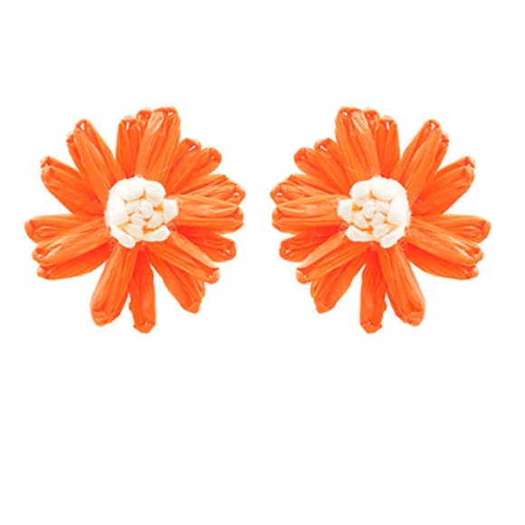 Raffia Flower Earrings